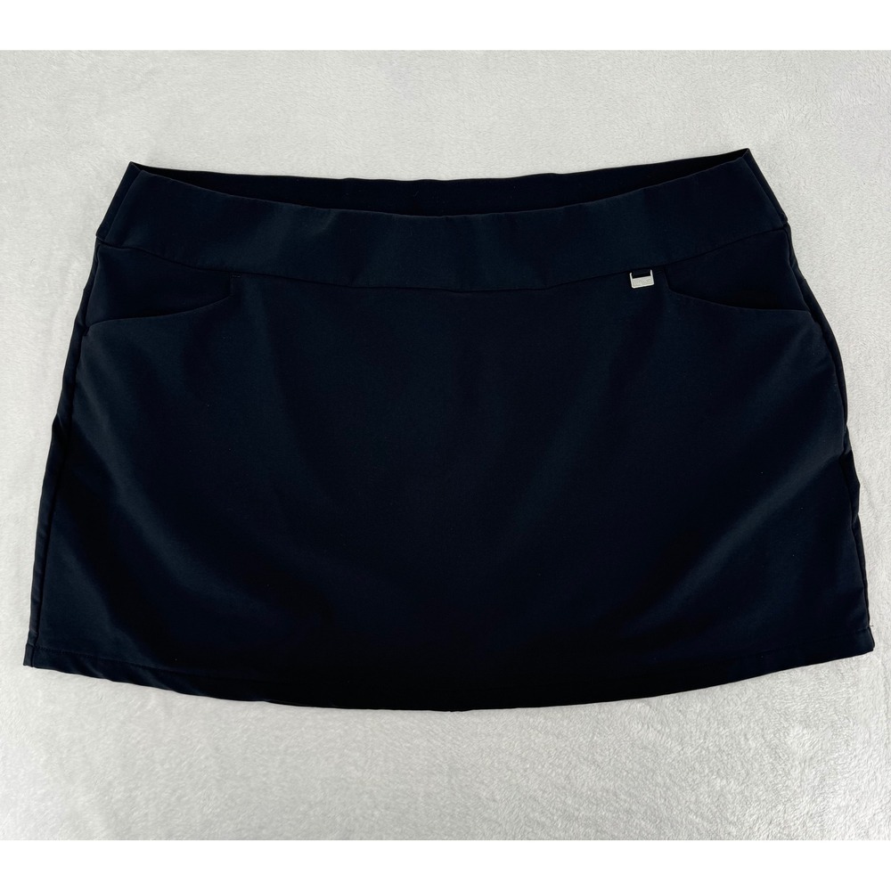 Greg Norman PlayDry Black Golf Skort Womens XXL Activewear Skirt Pockets
